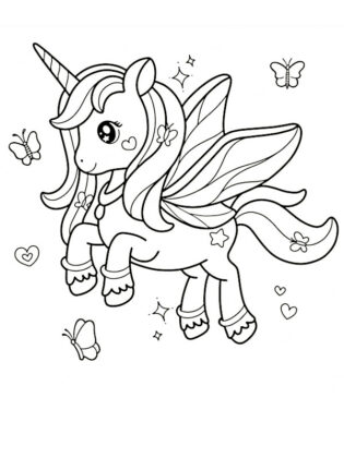 disegni unicorno da colorare