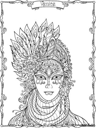 maschera di carnevale da colorare