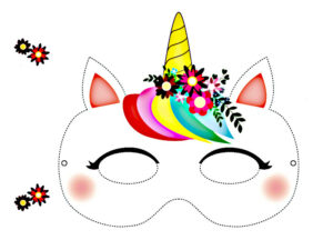 maschera di carnevale da colorare unicorno