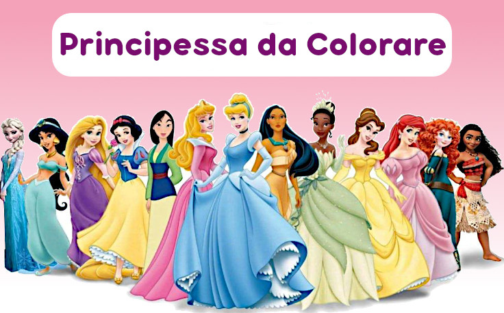 Principesse da colorare : 25 disegni da stampare (GRATIS) 👸