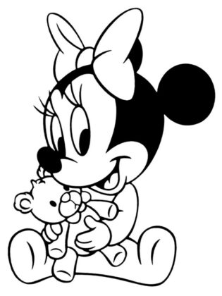 baby minnie da colorare