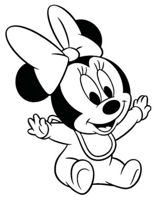 baby minnie da colorare