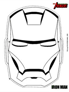 maschera iron man da colorare