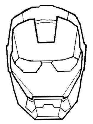 maschera iron man da colorare