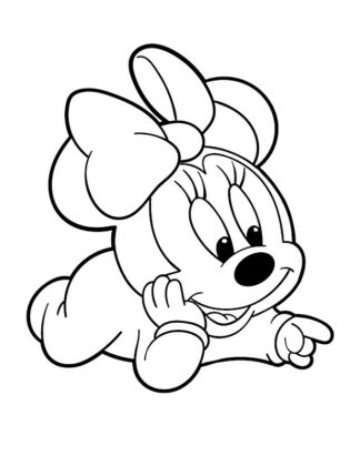 minnie baby da colorare