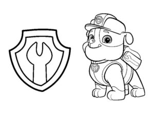 paw patrol rubble da colorare