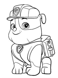 paw patrol rubble da colorare