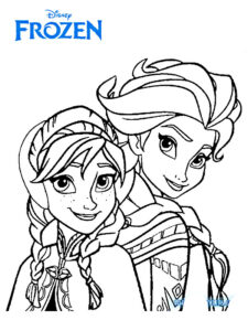 elsa e anna da colorare