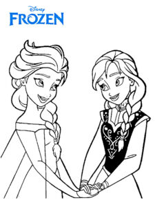 elsa e anna da colorare