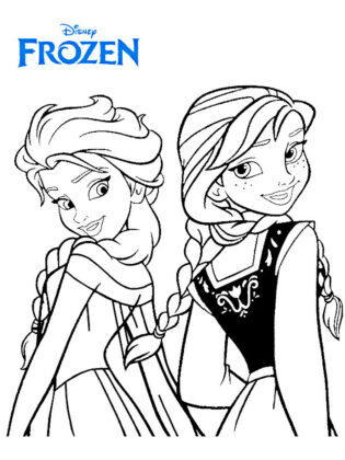 elsa e anna da colorare