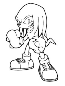 knuckles sonic da colorare