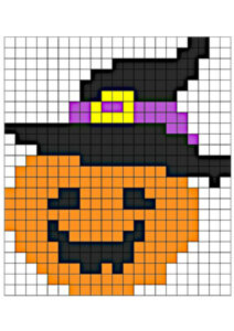 pixel art halloween da colorare