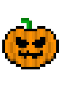 pixel art zucca di halloween