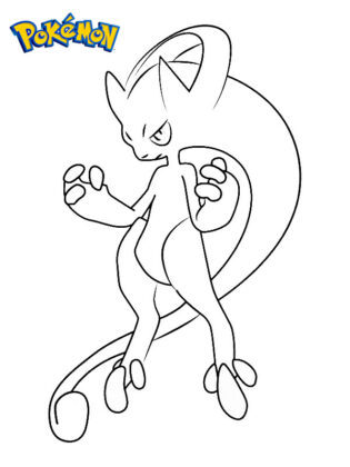 mega mewtwo da colorare