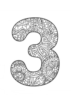 numero 3 da colorare