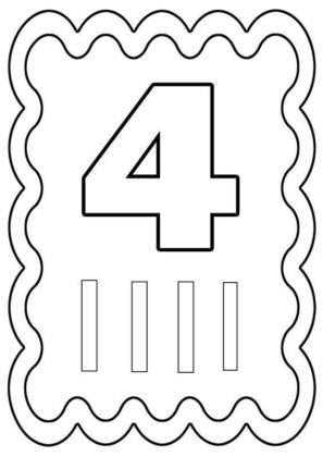 numero 4 da colorare