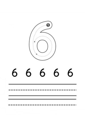 numero 6 da colorare