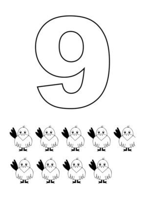 numero 9 da colorare