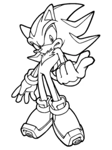 sonic shadow da colorare