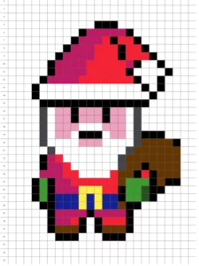 babbo natale pixel art