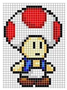 mario bros pixel art