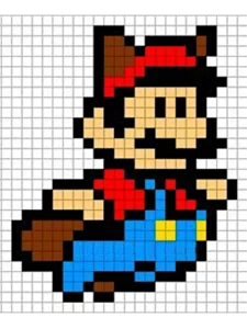 mario bros pixel art