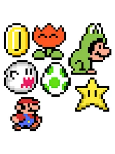 mario bros pixel art