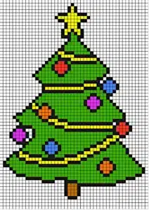pixel art albero di natale