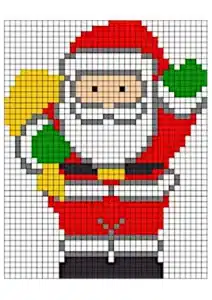 pixel art di babbo natale
