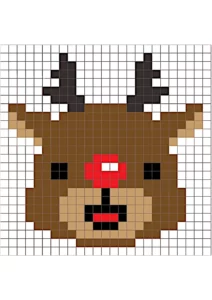 pixel art natale renna