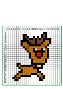 pixel art natale renna