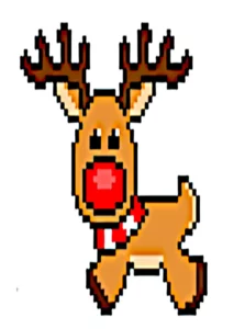 pixel art natale renna