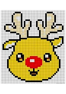 pixel art natale renna