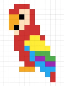 pixel art pappagallo