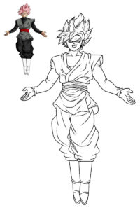 black goku da colorare