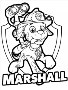 disegni marshall paw patrol da colorare