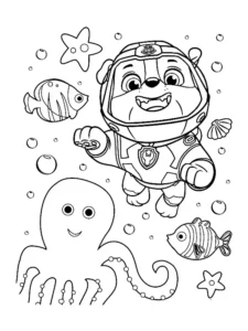 disegno da colorare paw patrol rubble