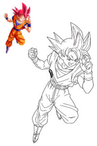 goku ssj god da colorare