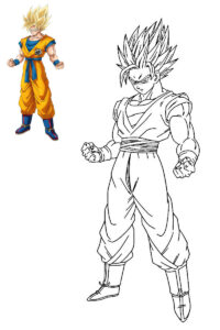 goku super sayan da colorare