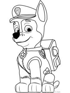 paw patrol chase da colorare