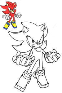sonic rosso da colorare