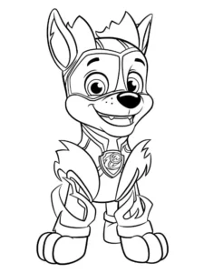 super paw patrol chase da colorare