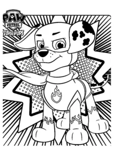super paw patrol marshall da colorare