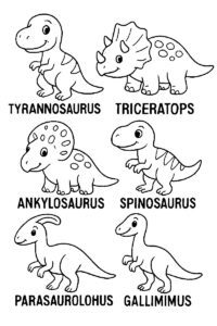dinosauri da colorare con nomi : tyrannosaurus, triceratops, spinosaurus dinosauri da colorare con nomi : tyrannosaurus, triceratops, spinosaurus