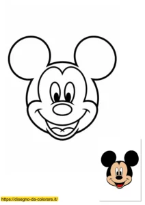 disegni da colorare disney topolino Faccia topolino da stampare: disegno da colorare secondo il modello fornito e da ritagliare per essere utilizzato come maschera.