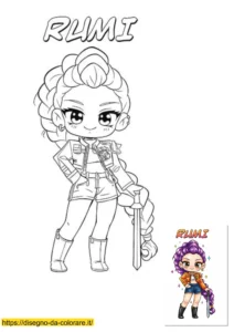 kpop demon hunters disegni da colorare