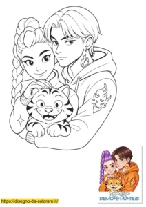 kpop demon hunters disegni da colorare