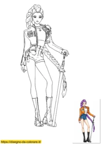 rumi kpop demon hunters da colorare