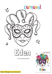 disegni da colorare per carnevale Il sorriso del buffone nei disegni da colorare per carnevale; un volto allegro da personalizzare, ritagliare e indossare subito.