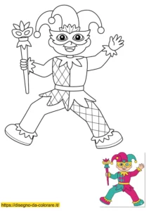disegni sul carnevale da colorare La tradizione di Arlecchino in complessi disegni sul carnevale da colorare; un’opera dettagliata per ogni età con guida colori.